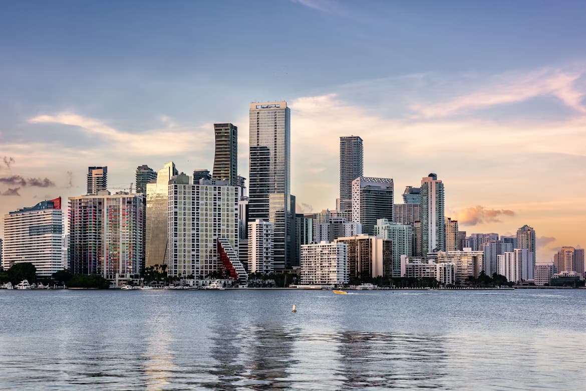 Brickell skyline by the waterfront