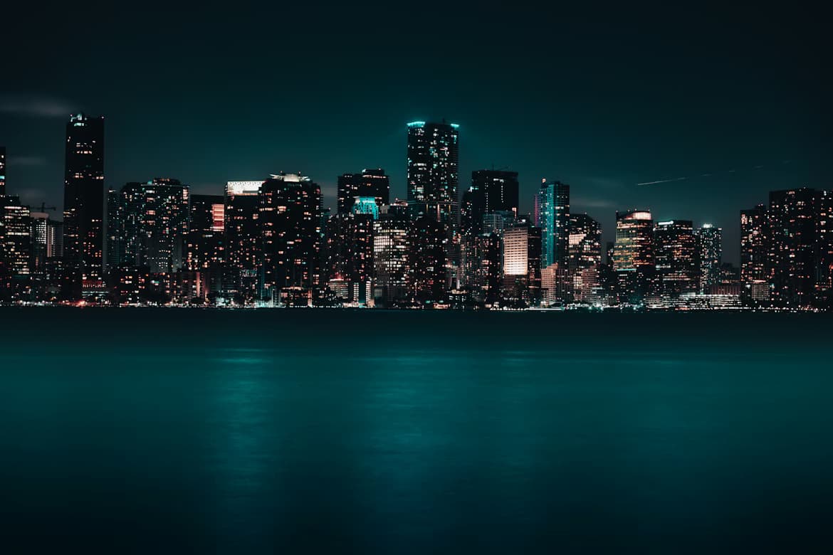 Miami skyline at sunset